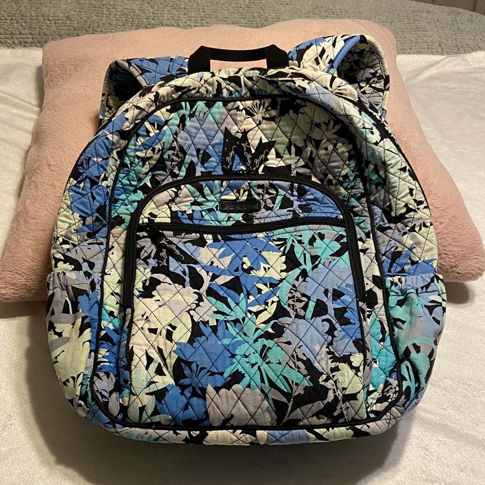 VGUC Vera Bradley Campus Tech Cotton Quilted Backpack in Camofloral